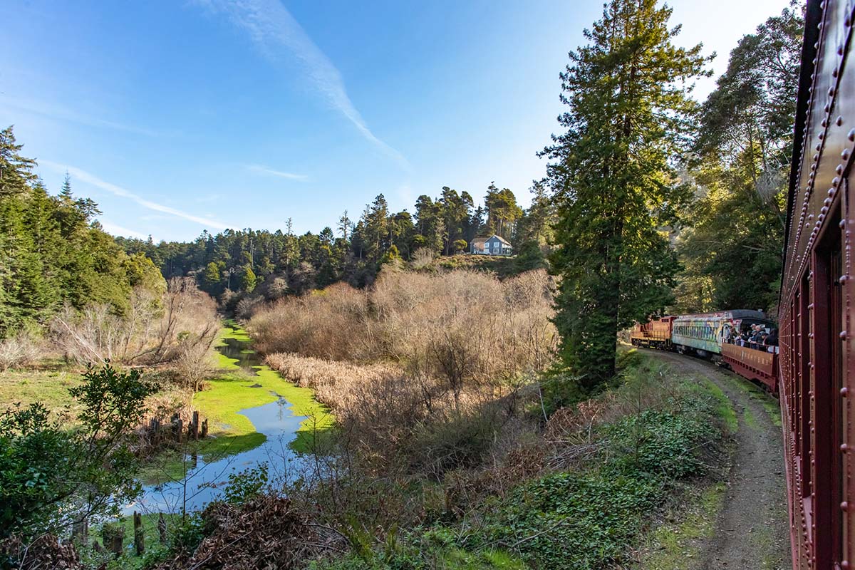 Train Going Around a Bend